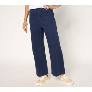 Studio Park Women's Pants Sz 12 Twill Wide Leg Pant Blue A676839